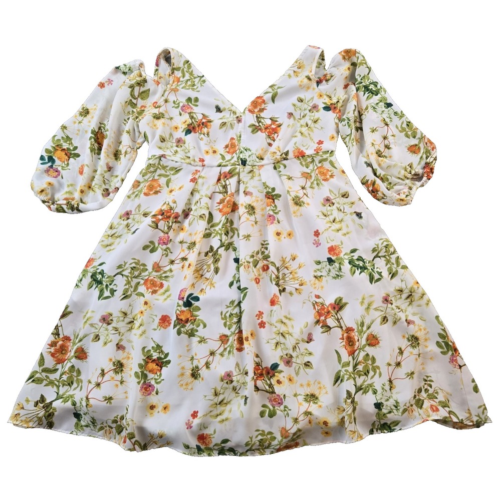 DISNEY Colleen Atwood Women's Dress Cold Shoulder Floral Lined  knee Length‎  M
